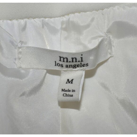 M.N.I. Ladies M White Double Breasted Blazer Jacket Stretch Career Office - Picture 7 of 9